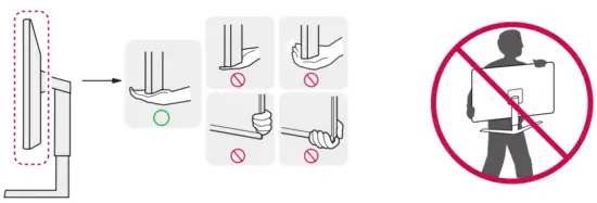 LG 34WL75C 34 Inch 21 9 UltraWide QHD Curved IPS Monitor - Lifting the Monitor