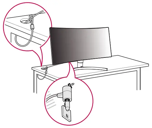 LG 34WL75C 34 Inch 21 9 UltraWide QHD Curved IPS Monitor - Using the Kensington Lock