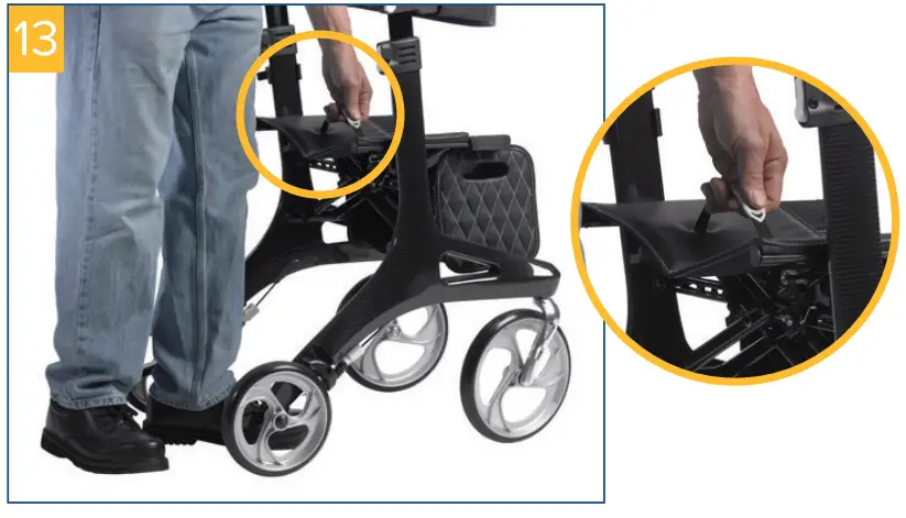drive B009SOC9PI Nitro 4 Wheel Rollator Walker With Seat - FIG 1