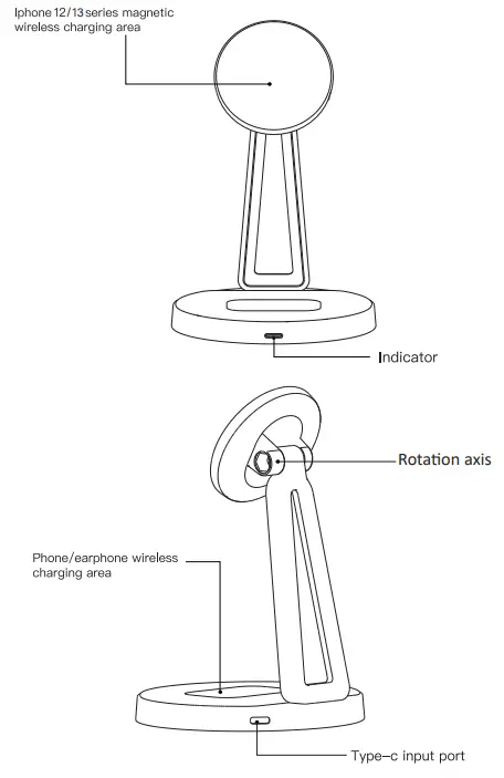 uCool LK Z6 2 in 1 Magnetic Wireless Charging Stand - FIG