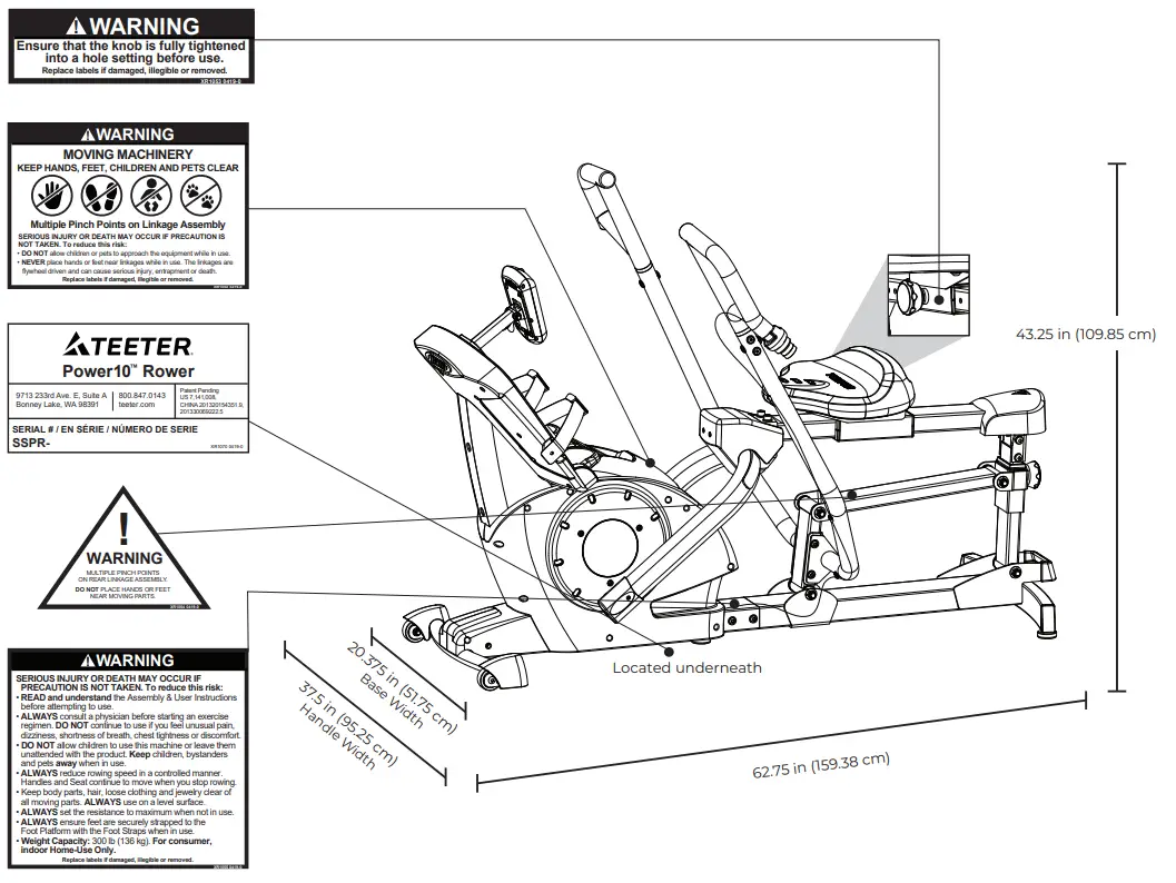 TEETER Power10 Elliptical Rower - fig 50