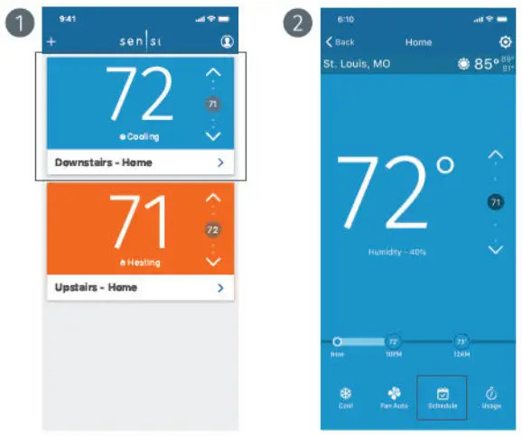 sensi Thermostat - S C H E D U LI N G
