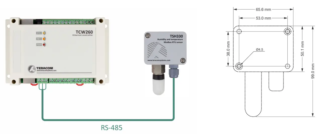 TERACOM0-TSH330 -IP54-Modbus-RTU-Temperature-and-Humidity-Sensor-2