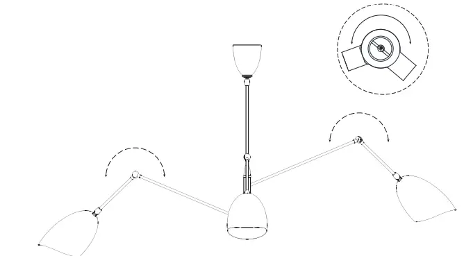 VISUAL COMFORT ARN 5008 Sommerard Medium Triple-Arm Chandelier FIG 2