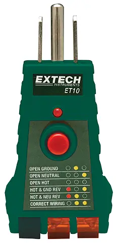 EXTECH ET10 GFCI Receptacle Tester