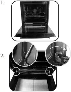 REMOVAL AND CLEANING OF THE GLASS DOOR