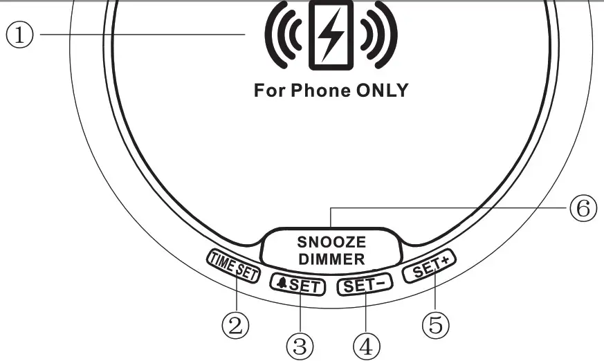 Reacher G5 Wireless Charging Alarm Clock - top panel