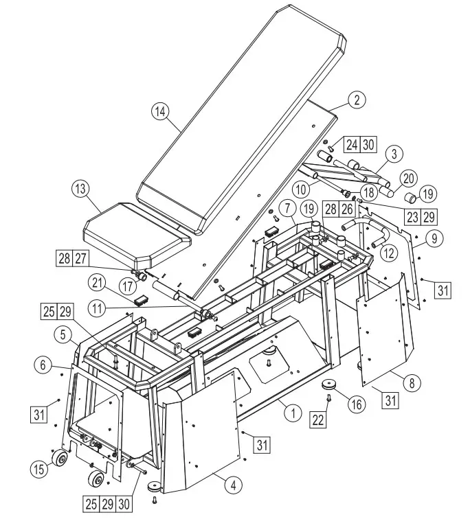 taurus TF-NPI2001A Selectabell Weight Bench - Figure 13