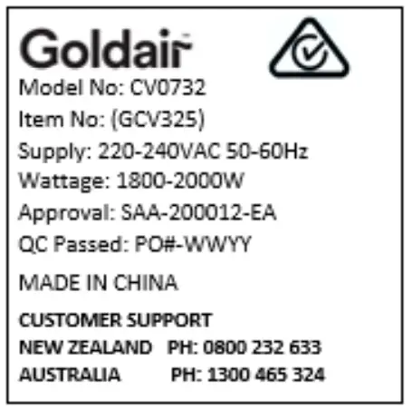 Goldair GCV325 2000W Convector Heater with Turbo Fan - fig4