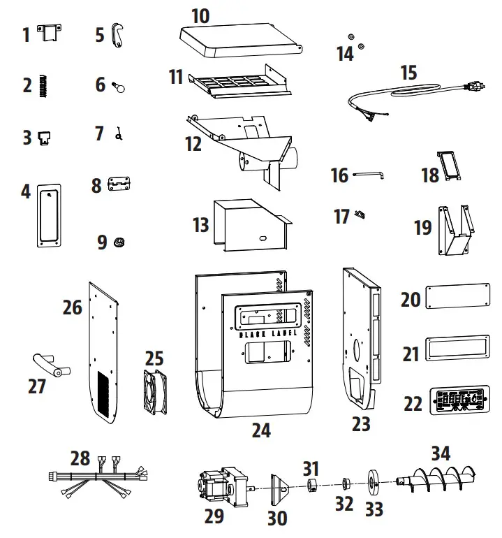 LOUISIANA GRILLS 10638 Wood Pellet Grill and Smoker - HOPPER