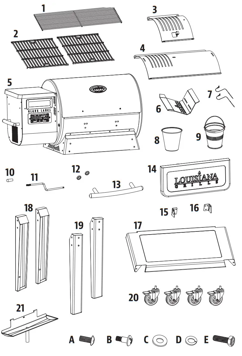 LOUISIANA GRILLS 10638 Wood Pellet Grill and Smoker - REPLACEMENT PARTS