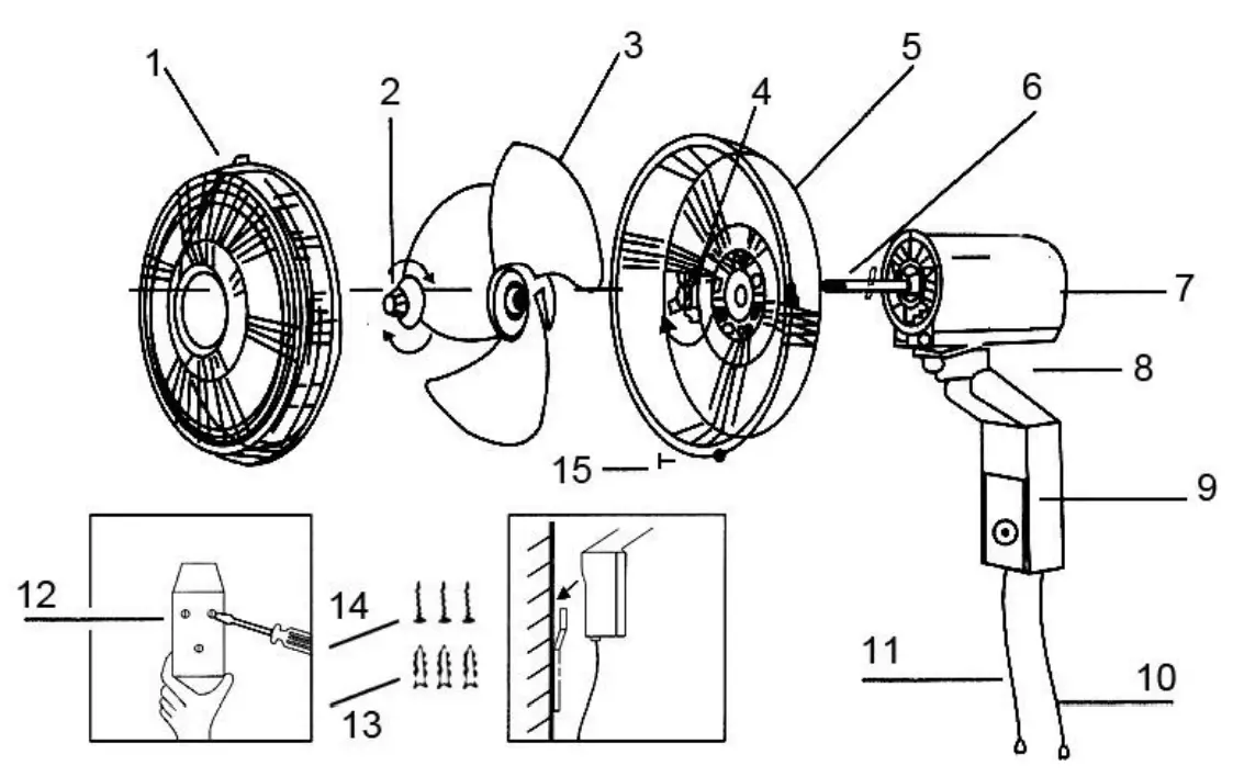 Goldair GCWF100 40cm Wall Fan with Remote - fig 1