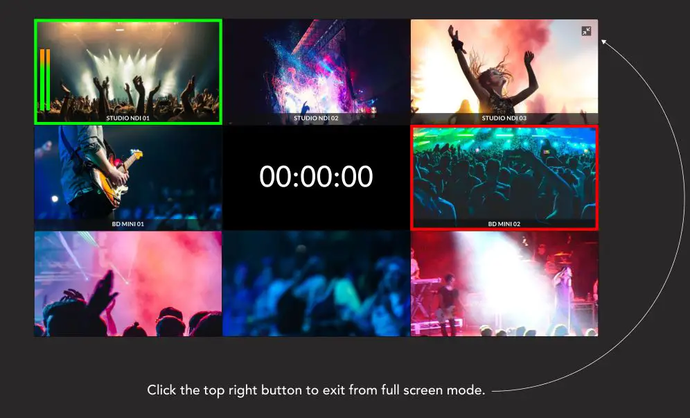 MULTIVIEW Welcome to BirdDog Multivew - Click the top right button to exit from full screen mode