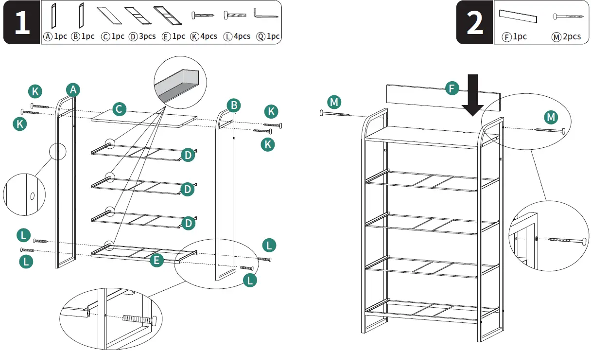 YITAHOME FTBFSD-0029-E 5-Drawer Storage Chest-5