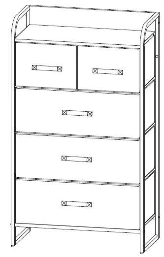 YITAHOME FTBFSD-0029-E 5-Drawer Storage Chest