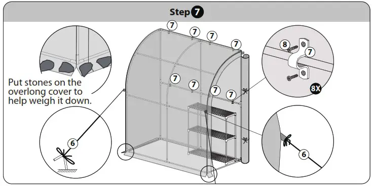 EAGLE PEAK Lean To Greenhouse 6 6 3 3 6 9 ft - SET UP THE GREENHOUSE 7
