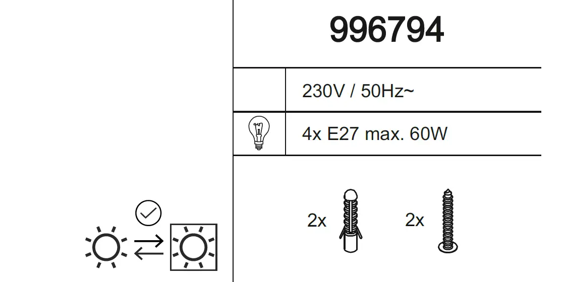 Leuchten Direkt 996794 FRAME 4-Light Antique Black and Distressed Light Brown Wood fig 1