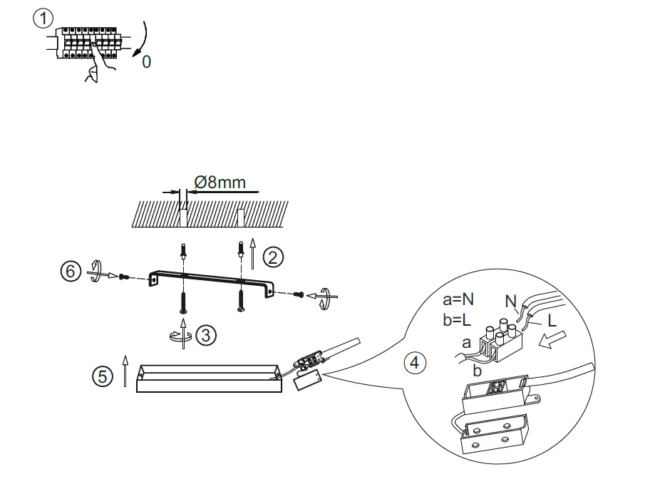 Leuchten Direkt 996794 FRAME 4-Light Antique Black and Distressed Light Brown Wood fig 2