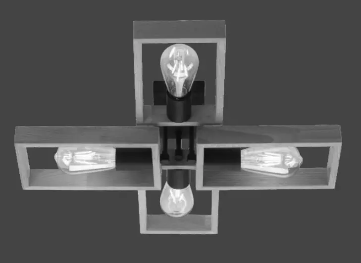 Leuchten Direkt 996794 FRAME 4-Light Antique Black and Distressed Light Brown Wood product