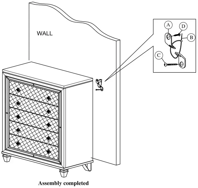 Best Quality Furniture 9749 Venetian 6 Piece Champagne Eastern King Bedroom Set - Figure 13