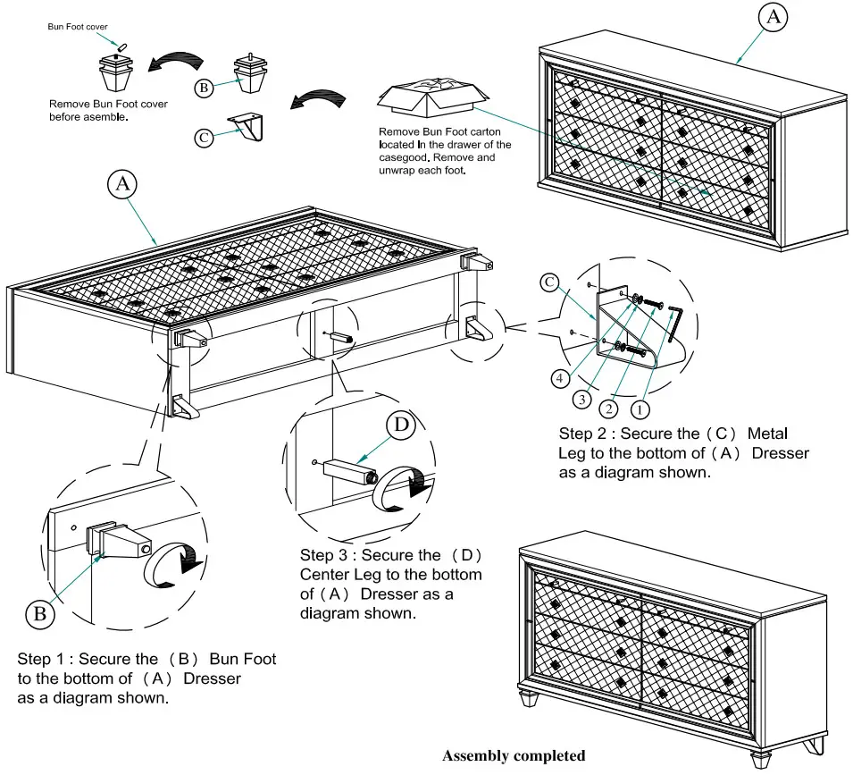Best Quality Furniture 9749 Venetian 6 Piece Champagne Eastern King Bedroom Set - Figure 16