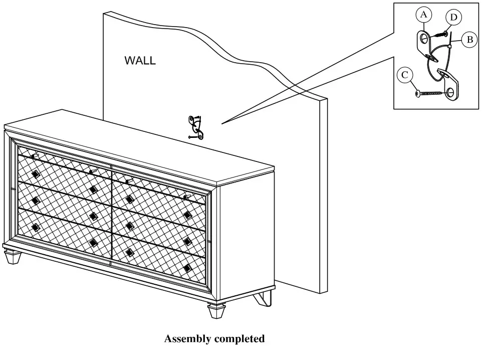 Best Quality Furniture 9749 Venetian 6 Piece Champagne Eastern King Bedroom Set - Figure 17