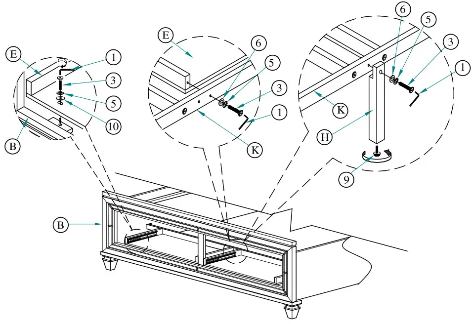 Best Quality Furniture 9749 Venetian 6 Piece Champagne Eastern King Bedroom Set - Figure 43