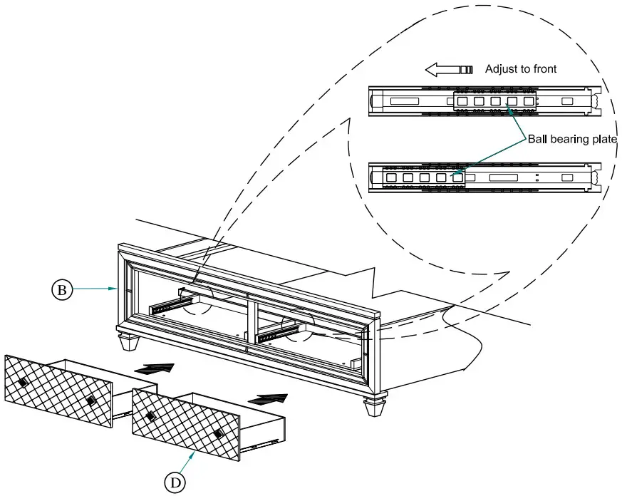 Best Quality Furniture 9749 Venetian 6 Piece Champagne Eastern King Bedroom Set - Figure 44