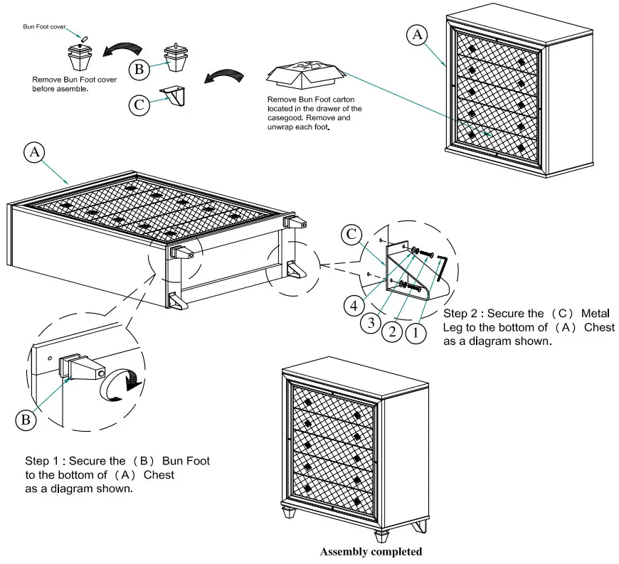 Best Quality Furniture 9749 Venetian 6 Piece Champagne Eastern King Bedroom Set - Figure 8