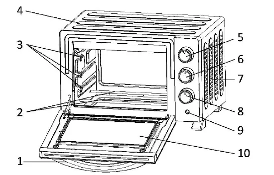 cookworks-KR-E20N-E1Dkh-20-Litre-Mini-Oven-Instruction-fig-1