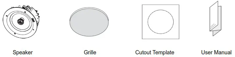 TiGHT AV SPK1 C650T WH 2 Way Ceiling Speaker - Package List