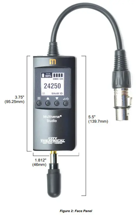 City Theatrical PN 5905 Multiverse Studio Receiver 2.4GHz - Face Panel