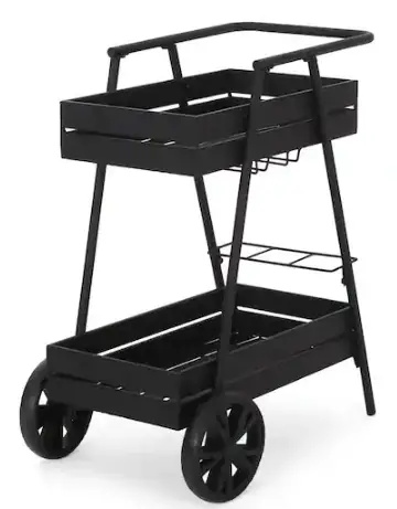 Noble House 107661 Evans Matte Black Metal Outdoor Bar-PRODJUCYT'