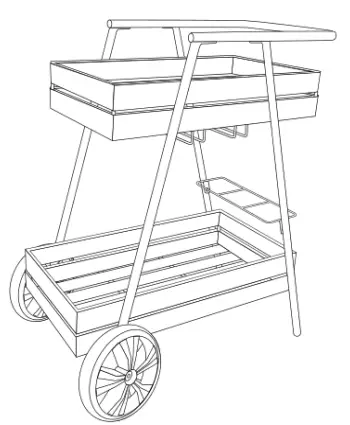 Noble House 107661 Evans Matte Black Metal Outdoor Bar-PRODUCT