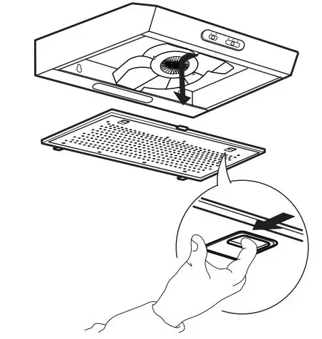 IKEA LAGAN Fridge - After cleaning the grease filter, remount