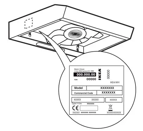 IKEA LAGAN Fridge - The technical information is situated