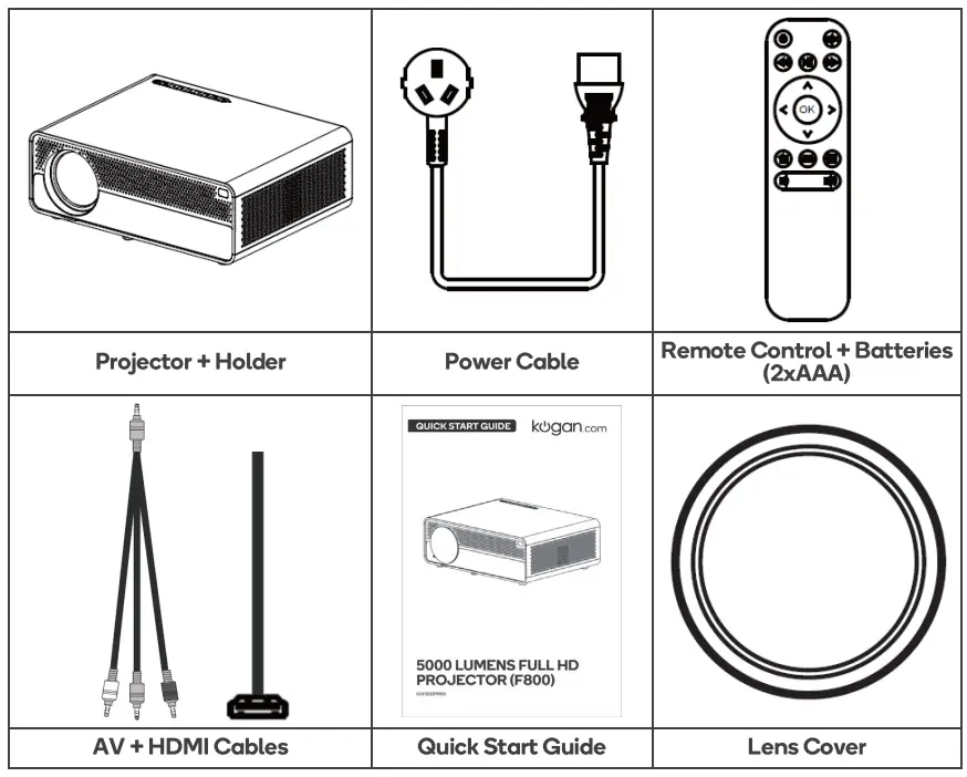 kogan KAF800PRRA 5000 Lumens Full HD Projector (F800) - IN THE BOX