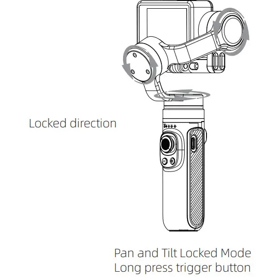 INKEE Falcon Gimbal Stabilizer for Action Cameras- Lock Mode
