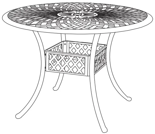 NUU GARDEN CT003A 42 inch Cast Aluminum Round Dining Table - ASSEMBLY INSTRUCTIONS