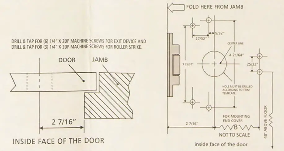 Lockey USA PB1100 Panic Bar Installation Guide - Drill Holes