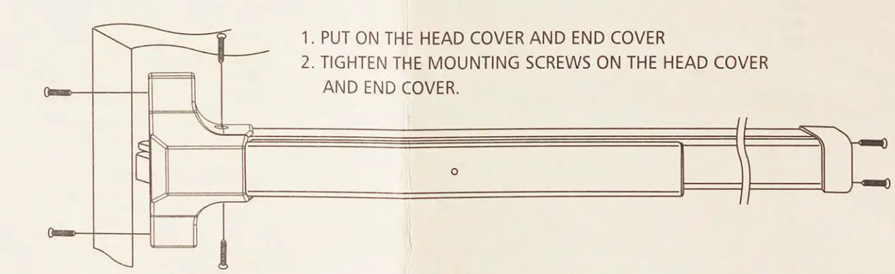 Lockey USA PB1100 Panic Bar Installation Guide - Install Both Head and End Cover