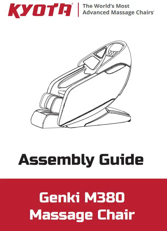 KYOTA Genki M380 Massage Chair Instruction Manual