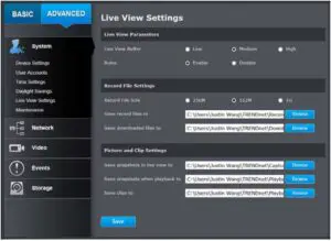 Live View Settings Fig 1