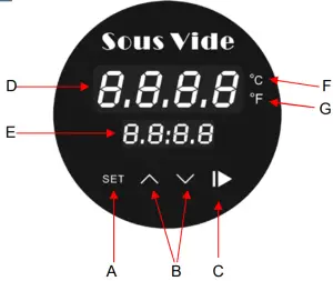 COSTCO SV96 Sous Vide Vacuum Cooking Machine - Control panelCOSTCO SV96 Sous Vide Vacuum Cooking Machine - Control panel