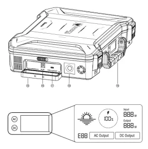RENOGY R300PHXE Phenix Elite Portable Solar Generator - Flashlight Button
