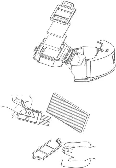Suzhou 360 Robotic Technology P7 360 Robot Vacuum Cleaner - cotton inside the dust box