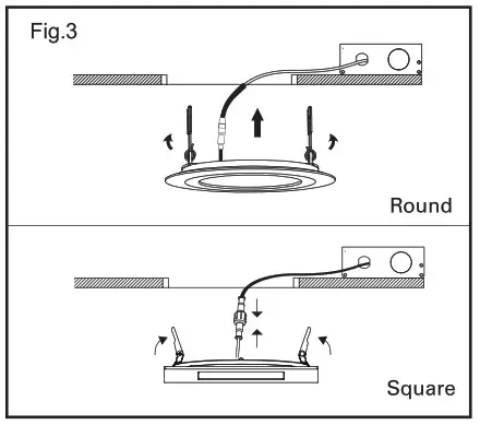 naturaled LED Disk Light 4 6 Inch Round and Square - FIG 3
