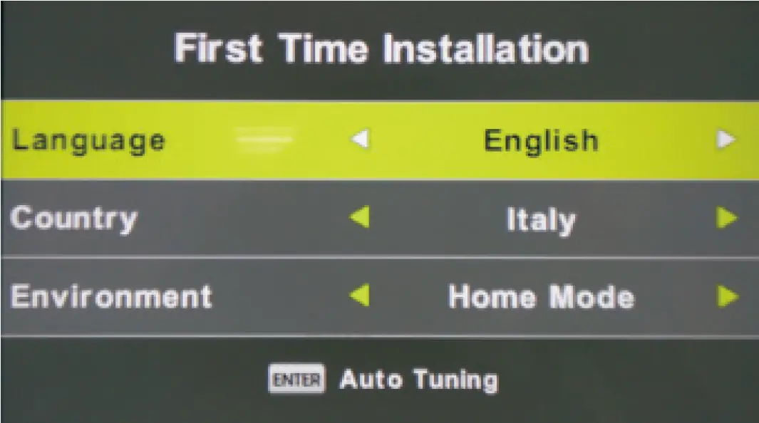 First Time Installation