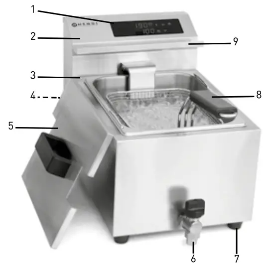 HENDI 207345 Deep Fryer Master Cook Digital- Main parts