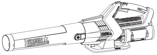 GREEN MACHINE GMLB6200 62V Cordless Axial Blower Variable Speed Brushless Motor